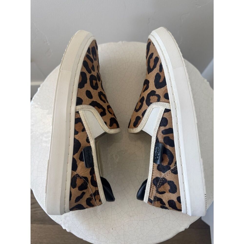 UGG ALAMEDA Spotty Leopard Print Slip-On Sneakers Tan Brown Calf Hair Size 8 EUC - Picture 5 of 12